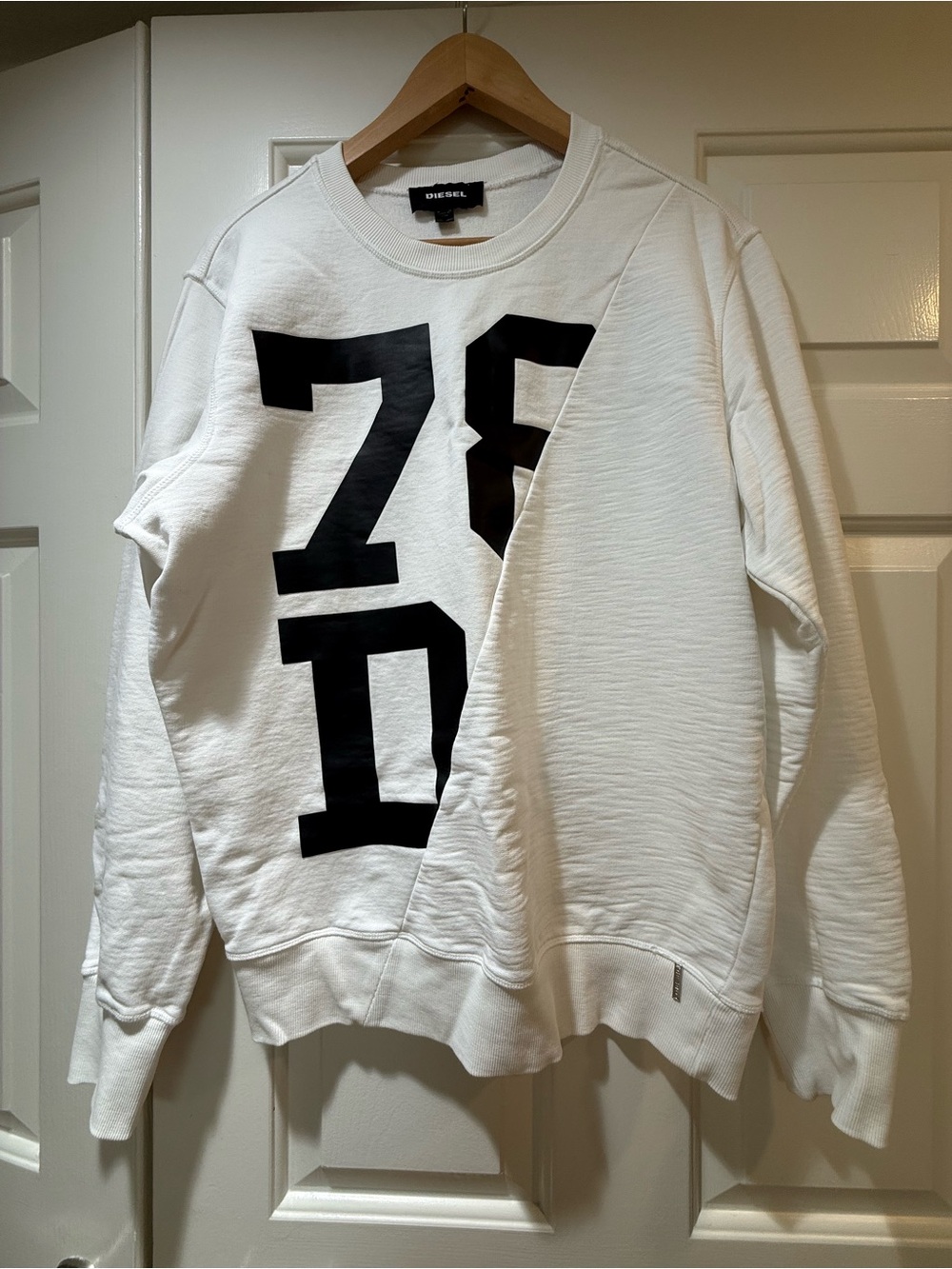 Diesel Men’s White 78 Graphic Crewneck Sweatshirt Cotton 23x28